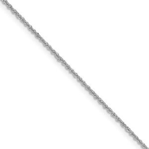 1.3mm 14k White Gold D/C Fancy Singapore Chain Necklace, 24 Inch